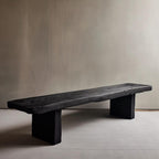 RUNNUP Solid Wood Bench, Shoe Changing Benchs, 63" Modern Narrow Living Room Bench for Bedroom, Entrance, Dining Room