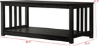HOME DESIGN Ottawa 3 Piece Coffee Table Set with 2 End Tables and Lower Shelf Storage, Black