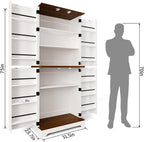 CypherX 75” Farmhouse Storage Cabinet, Large Kitchen Pantry Storage Cabinet with Adjustable Shelves and Barn Doors, Versatile Storage Cupboard for Dinning Room, Bathroom, Living Room, Antique White