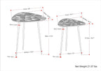 2 Pc Metal Nesting Table - Nickel with Gray, Iron, Living Room Tables | Handcrafted cast aluminum nesting tables with nickel finish