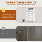 Food Pantry Storage Cabinet with Led Light, 71" Tall Farmhouse Kitchen Pantry Cabinet with Adjustable Shelves, Free Standing Craft Storage Cabinets for Craft Room, Dinning Room or Living Room, White