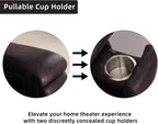 IOMOR Leather Recliner Chair, Manual Recliner Chair for Adults with Overstuffed Arms and Back, Single Sofa Recliner with Cup Holders for Living Room (1, Dark Brown)