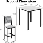 AWQM 5-Piece Dining Table Set, Dining Table Set for 4, Counter Height Table & 4 Velvet Bar Stools, Modern Kitchen Dining Set, Compact Dining Set for Small Spaces (Marble Texture & Velvet Chairs)