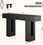 Airynee 63 Inches Long Console Table for Entryway with Drawers, Wooden Sofa Table Behind Couch, Industrial Entry Table for Living Room, Foyer, Hallway, Black