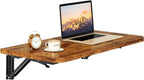 IBUYKE Wall Mounted Folding Table, Floating Wall Desk for Small Spaces, Fold Down Laundry Shelf with Heavy-Duty Brackets, Wall Table for Home Office/Bar/Kitchen/Dining, Rustic Brown UTVT005H