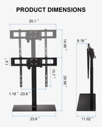 Universal Motorized TV Mount with Remote - Motorized TV Stand with Tempered Glass Base, TV Lift for Desktop and Floor