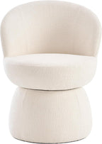 Kidol & Shellder Swivel Accent Chair Set of 4 Modern Comfy Swivel Barrel Dining Chair Upholstered Armchair Single Sofa Side Chairs for Dining Room Living Room Bedroom White