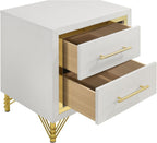 White 2-Drawer Nightstand Bedside Table,for Small Spaces