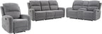 EBELLO Manual Living Room Furniture Reclining Couch Set, Fabric Recliner Chair, Loveseat and 3 Seat Sofa Couch for Meeting Room(Recliner+Loveseat+3 Seat Sofa)