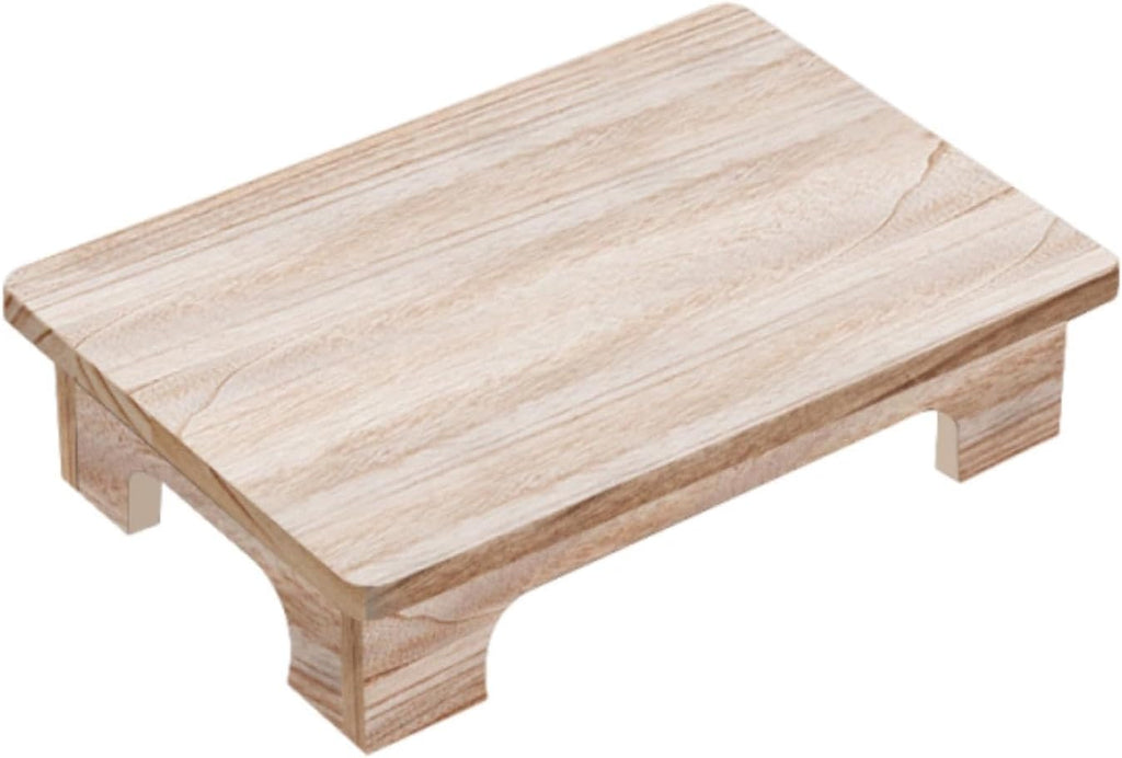Wood Low Coffee Table Functional Stool for Meditation and Relaxation, Wood Color, 40x28x10cm