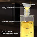 Oil Sprayer for Cooking, 2 Pack Upgraded Olive Oil Spray Bottle Mister Refillable with Scale Air Fryer Accessories for Kitchen, Salad, Baking, BBQ, Frying