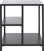 SAFAVIEH Couture Collection - Hodge Black Iron Accent Table, 3-Shelf Open Storage Side Table, Minimalist Modern Design (SFV9557A)