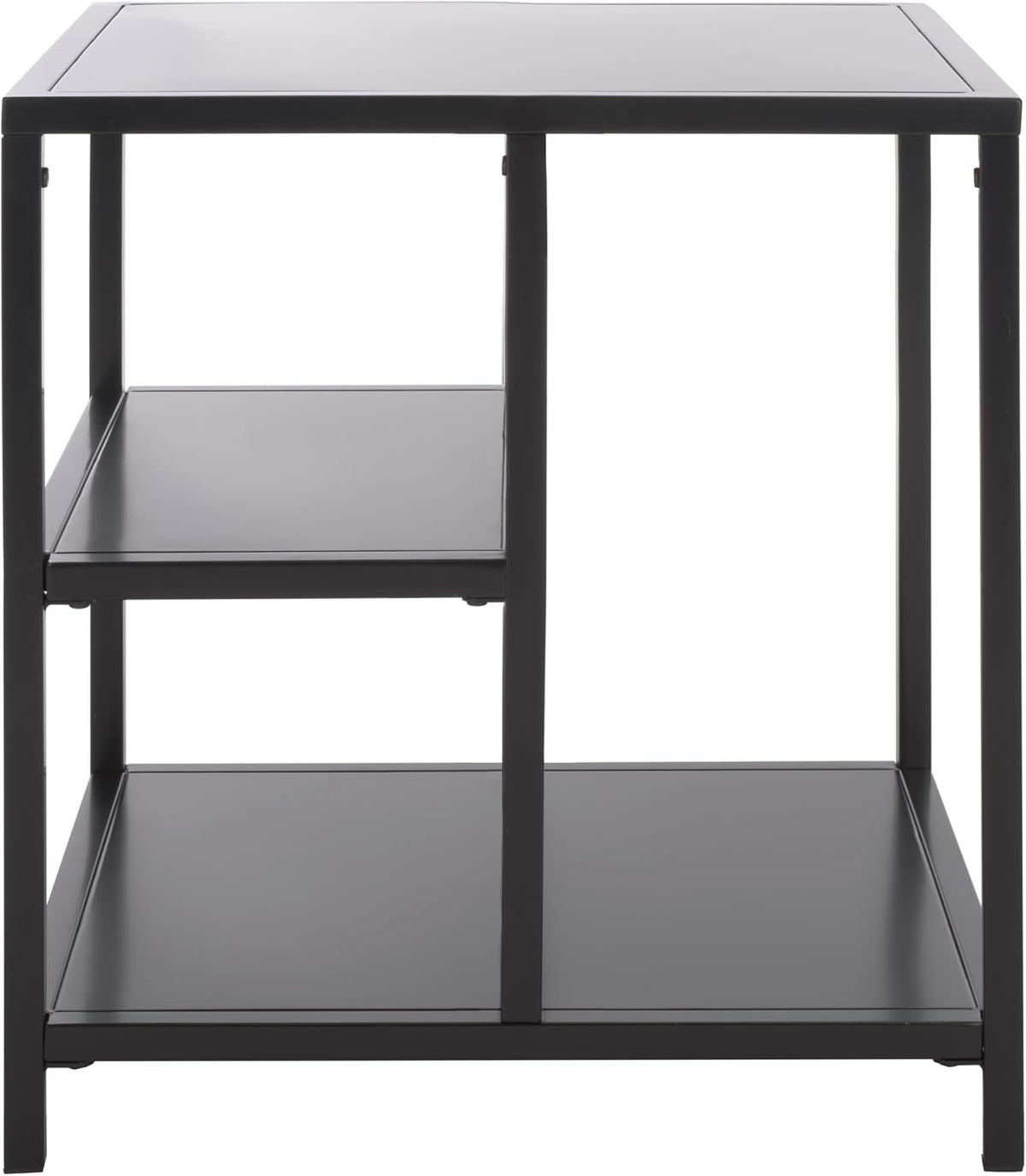 SAFAVIEH Couture Collection - Hodge Black Iron Accent Table, 3-Shelf Open Storage Side Table, Minimalist Modern Design (SFV9557A)
