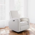 Storkcraft Santa Monica Power Recliner Swivel Glider, Steel Basketweave | GREENGUARD Gold Certified, CertiPUR-US Certified Foam, Effortless Electronic Power Recline, USB-A & USB-C Charger