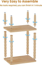 Solid Wood Side Table, Small Retro End Table, Narrow Couch Side Table with Storage Shelf, Skinny Bedside Table Nightstand for Small Space, Bedroom, Living Room, Farmhouse, No-Tool Assembly.