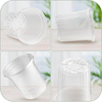 1 Gallon Reinforced Clear Nursery Pots with Drainage Hole, 30 Packs, 6.7 Inch Transparent Pots for Seedlings, Indoor/Outdoor Plants, Veggies, Flowers, and Professional Nursery Use