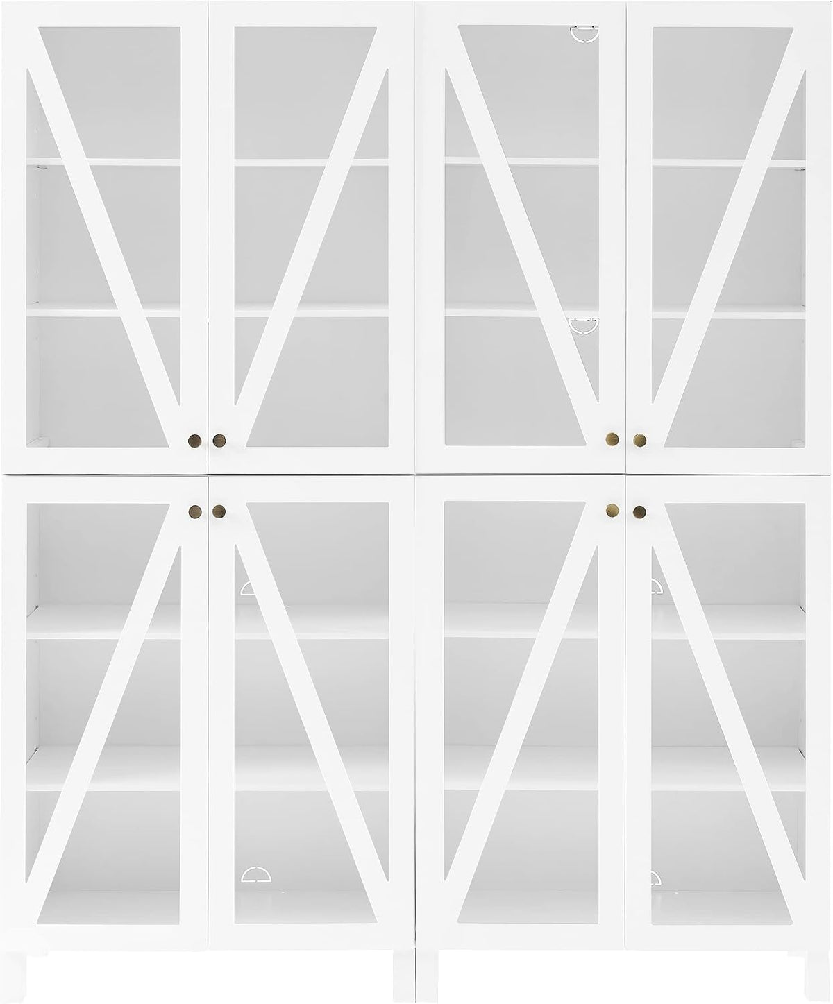 Crosley Furniture Cassai 2-Piece Pantry Storage Cabinet Set with Shelves, Kitchen, Dining, or Laundry Room, White