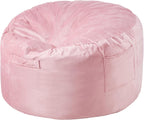 VEVOR Bean Bag Chair, 3 feet Round Bean Bag Chair with Removable and Washable Cover, 25D Memory Foam Filled with Soft and Smooth Dutch Velvet, Bean Bag for Bedroom or Playroom, Pink
