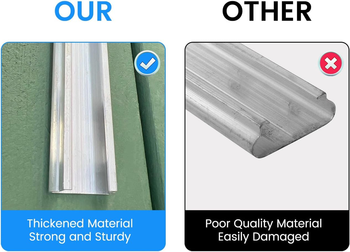 20 Set Greenhouse Lock Channel and Spring Wire,1MM Thick Aluminum Alloy Lock Channel and PVC Coated Spring Wires for Fixing Greenhouse Plastic Cover and Shade Cloth,6.6 FT,20 Set, LC20