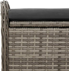 Poly Rattan Patio Storage Bench with Cushion, 45.3 Inch Outdoor Seat with Water-Proof Bag and Gas Spring Lid
