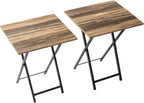 Folding TV Tray Table, Set of 2 Small Table, TV Dinner Table, Snack Tray Table Set, Portable Foldable Desk, Sofa Side Table, TV Tray Table for Couch, Living Room, Small Space
