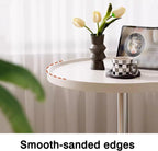 Bedside Table; Glass Coffee Table/Side Table with Stainless Steel Base—Suitable for Living Room or Balcony