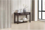 4pc Occasional Tables Set Living Room Coffee and Console Table 2X End Tables Wooden Classic Drawers Open Storage Shelf Base