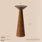 COZAYH Set of 2 22.8-Inch Tall Round Martini End Table, Walnut – Solid Pine Wood Pedestal Accent Drink Stand with Tapered Base – Farmhouse Modern Furniture for Living Room, Bedroom & Small Spaces