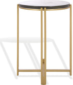 SAFAVIEH Couture Collection - Levitt Cast Glass Top Accent Table, Sculptural Modern Side Table, Brass Finish Base, Fully Assembled (SFV7916A)