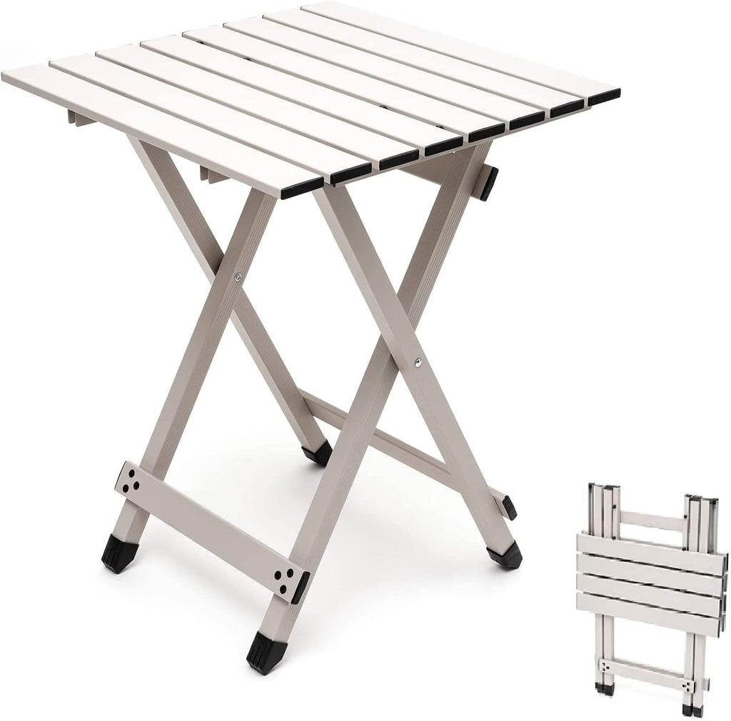 SUNNYFEEL Folding Camping Table - Lightweight Aluminum Portable Picnic Table for Cooking, Beach, Hiking, Travel, Fishing, BBQ, Indoor Outdoor Small Foldable Camp Tables