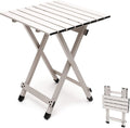 SUNNYFEEL Folding Camping Table - Lightweight Aluminum Portable Picnic Table for Cooking, Beach, Hiking, Travel, Fishing, BBQ, Indoor Outdoor Small Foldable Camp Tables
