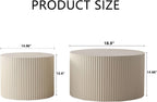 Modern Round Nesting Coffee Table Set of 2, Side Tables for Living Room