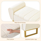 67'' King Size End of Bed Storage Bench for Bedroom, Bedroom Benches for Foot of Bed King with Gold Legs, Storage Ottoman Bench with Storage for Bedroom, Velvet Beige