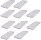 SUNPACK 10" x 20" Plastic Seed Starting Tray, White, 2.5" (Pack of 10) - No Drainage Holes, Perfect for Greenhouses or Indoor Gardening - Ideal for Seedlings and Cuttings