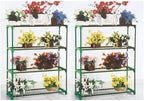 Panana 4 Tier Garden Greenhouse Steel Staging Shelving Plant Stand Garden Shelving Unit Garage Storage Racking, 2 Pack Plant Racks