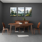 MHARTK66 Large Size Wall Art for Living Room Modern Wall Decor for Bedroom Office Decor Abstract Mountain Forest Landscapes Ink Painting 3 Piece Framed Canvas Art Prints Ready to Hang Wall Pictures