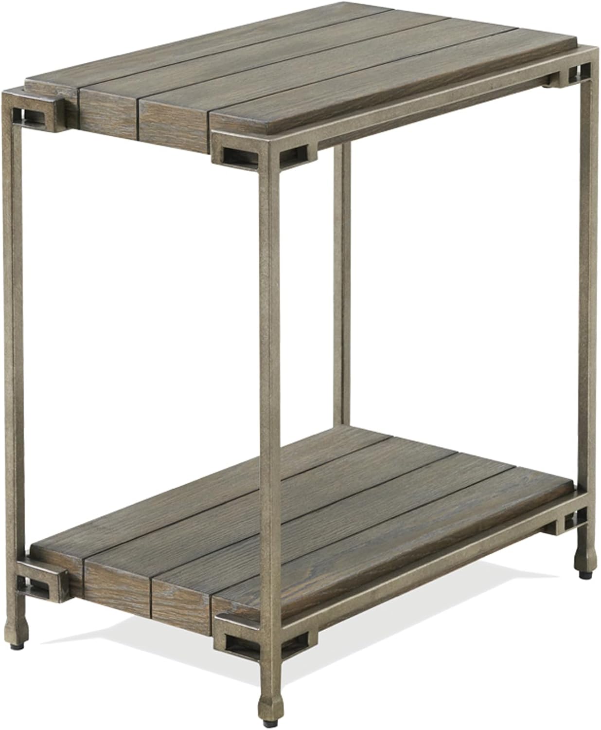 3-Piece Metal Frame Wood Coffee Table Set with Chairside Tables | Aged graphite finish with metal and wood construction