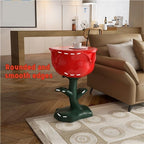 Romantic Rose-Shaped Side Table, Resin Bedside Table with Round Corner, Multi-Functional End Table, Decorative Table for Living Room, Bedroom