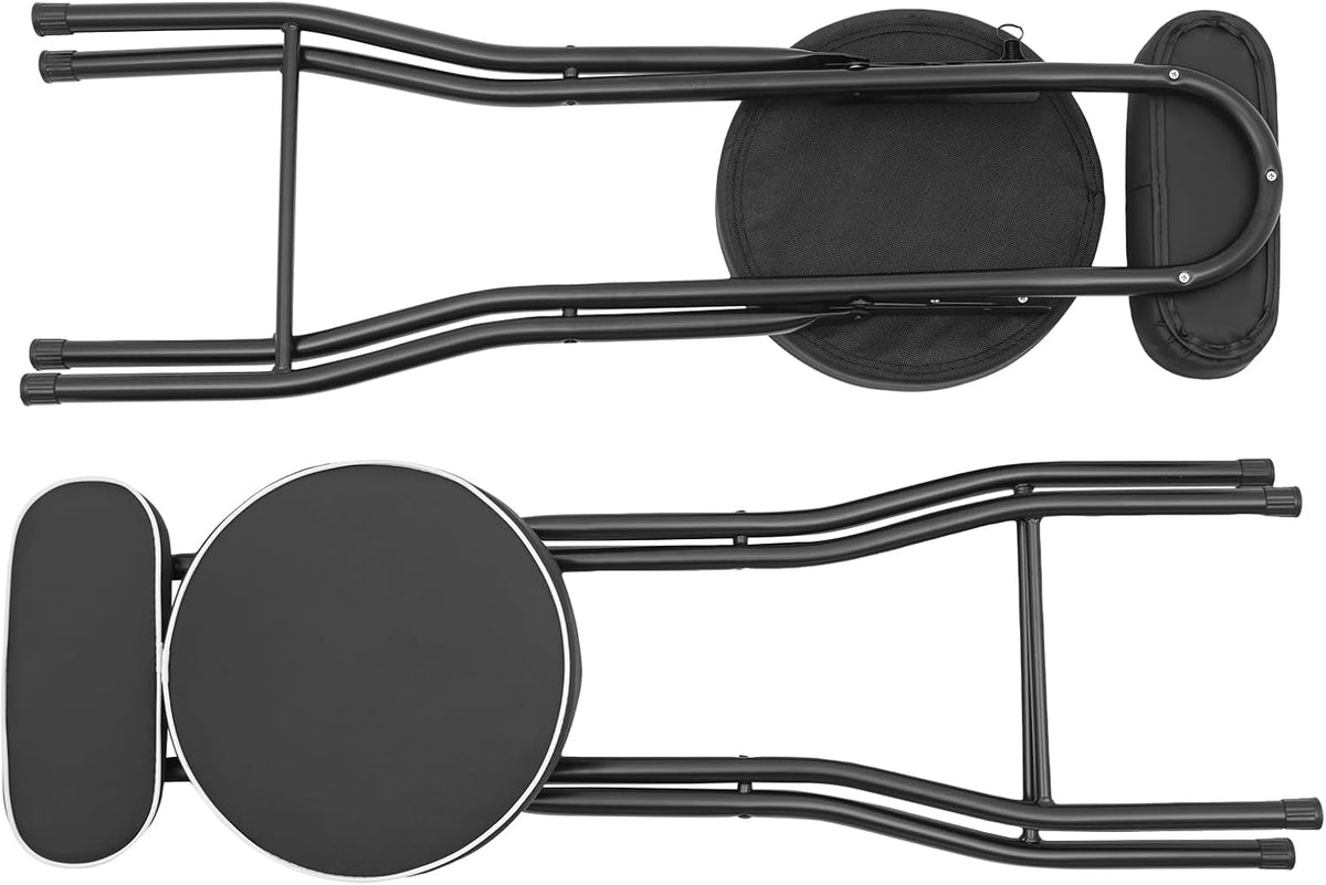Folding Bar Stool with Back, 2Pcs Cushioned Padded Folding Stool, 275.58Lbs Weight Capacity, Portable Stools Chairs for Camping Hiking Picnics Barbecues Traveling Fishing Hiking Gardening Travel Etc