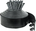 Hugeleaf Landscape Edging Border 60 Feet with 72pcs Spikes, 4inches Flexible Plastic Garden Edging for Landscaping, Lawn, Flower Bed, Yard（Black）