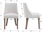 chairus Dining Chairs Set of 4 Mid Century Modern Living Room Chairs with Wood Legs Comfy Upholstered Linen Fabric Side Chair for Kitchen/Restaurant/Bedroom, Cream White