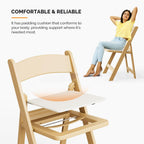 VINGLI Resin Folding Chairs with Cushion, Foldable Plastic Chair with Comfortable Padded Seats, Perfect for Event Party Indoor Outdoor, Natural, 1 PC