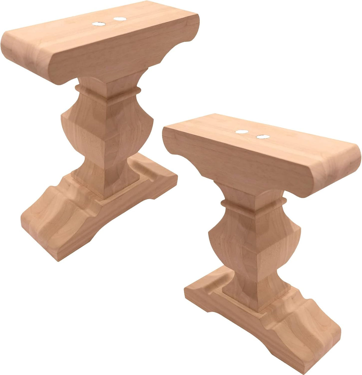 Osborne Wood Products Baron Hardwood Trestle Bench Bases (Set of 2), Furniture Pedestals for DIY Farmhouse Bench Designs, Unfinished and Sanded Wooden Bases