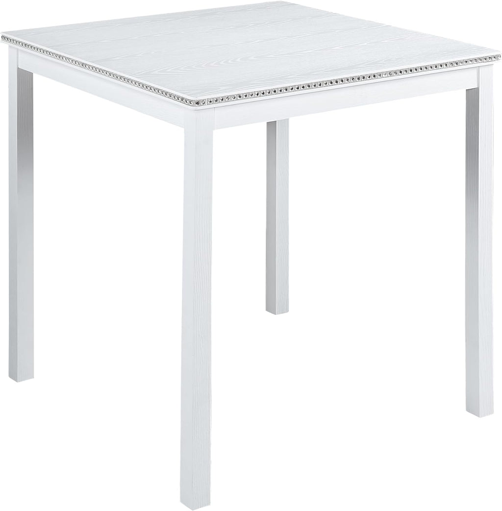 LUMISOL Wood Square Dining Table for 4, Farmhouse Counter Height Kitchen Table for Small Space, No Included Chairs, White
