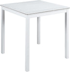 LUMISOL Wood Square Dining Table for 4, Farmhouse Counter Height Kitchen Table for Small Space, No Included Chairs, White