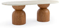 Tov Furniture Cynthia Travertine Concrete Indoor/Outdoor 87" Long Dining Table
