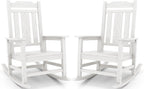 SERWALL Oversized Outdoor Rocking Chair Set of 2, HDPE Outdoor Rocking Chair for Adults, White