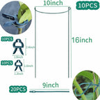 TCBWFY 10 Pack Plant Support Stakes for Peony,10" Widex16 High Heavy Duty Peony Cages and Support,Metal Peony Supports for Outdoor Indoor Plants,Plant Supports for Peony,Tomatoes,Hydrangea,Rose