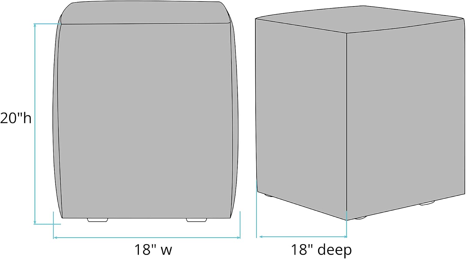 Howard Elliott Collection Universal Cube Ottoman with Cover, Multipurpose Padded Side Table, Footstool and Square Seating Ottoman for Living Room, Office or Bedroom, 18 x 18 x 20 Inch, Seascape Canyon