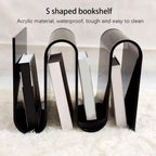 Acrylic S-Shaped Side Table, Modern Bedside Table, Brown, 11.8*13.3*16.9in